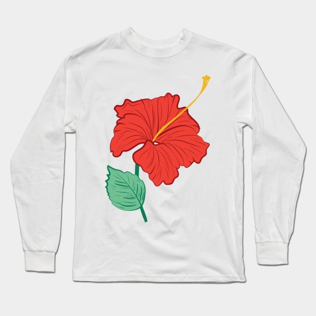 Hibiscus Long Sleeve T-Shirt by SWON Design